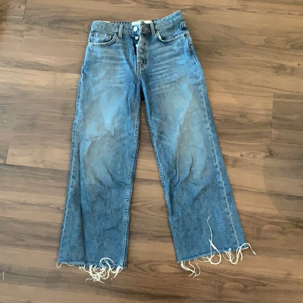 Reformation cropped wide leg jeans (Fawcett)